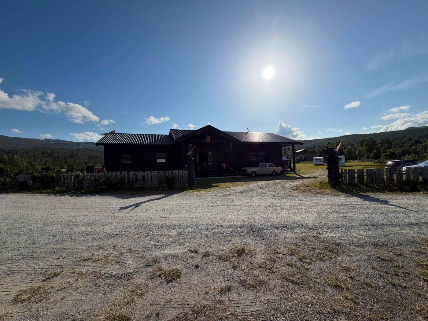 Stuttgången Camping reception house in the evening light